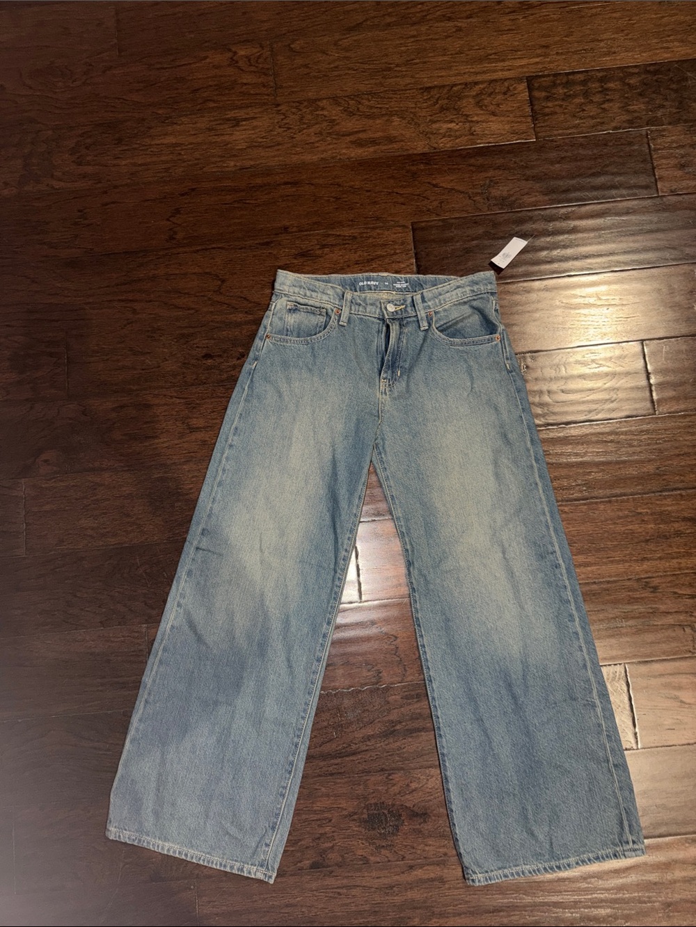 Old Navy Light Blue Wide Leg Kids Jeans, Casual Fit